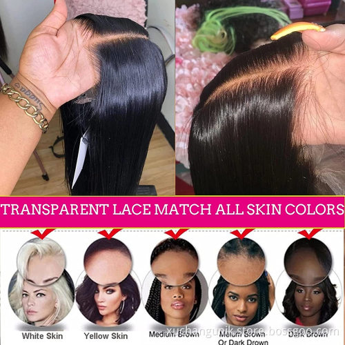 Uniky Virgin Brazilian 30 Inch Straight Human Hair Wig Transparent Hd Lace Front Wigs 13X4X1 T Part Human Hair Wig